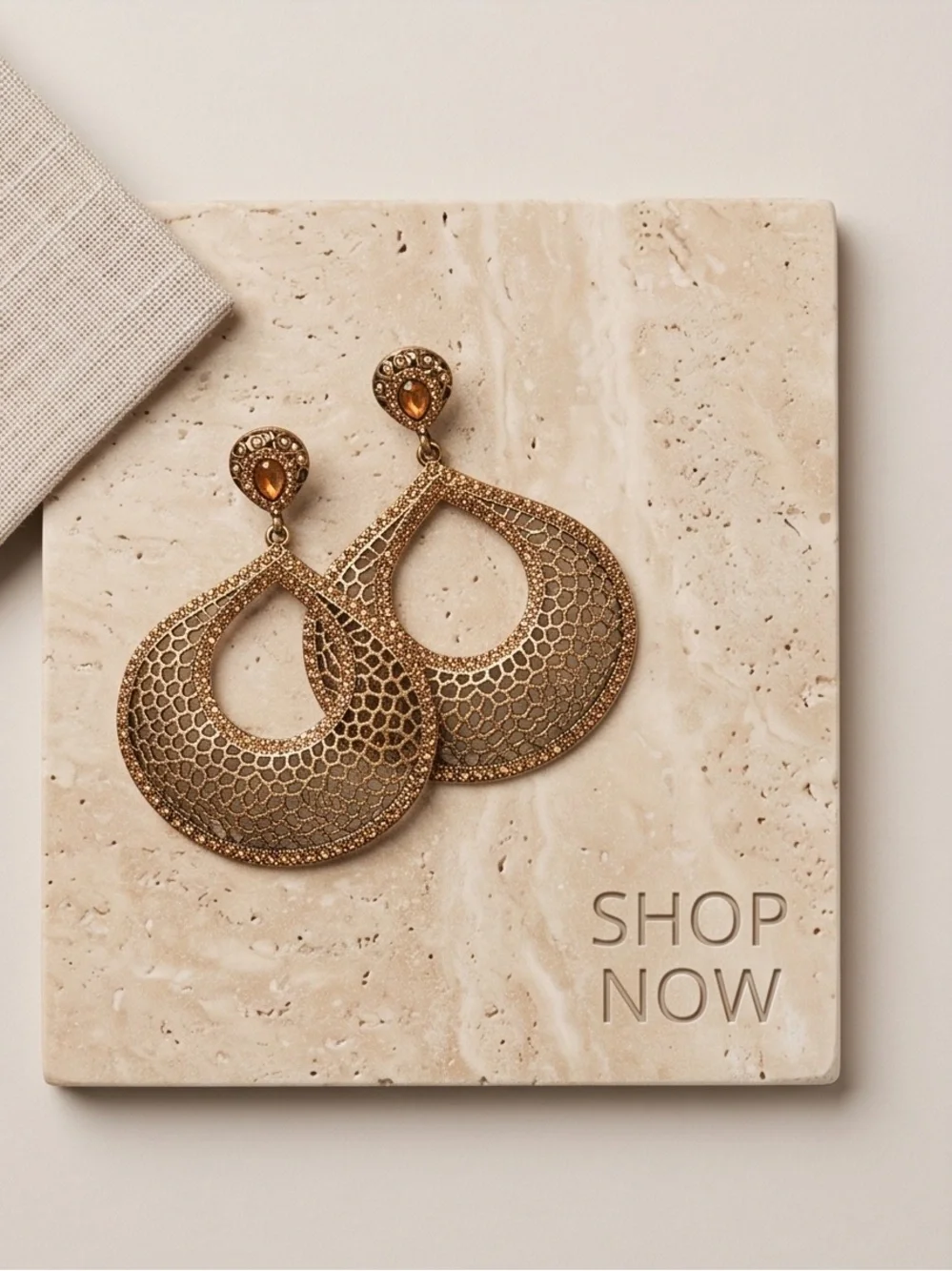 Bronze and Amber Crystal earrings